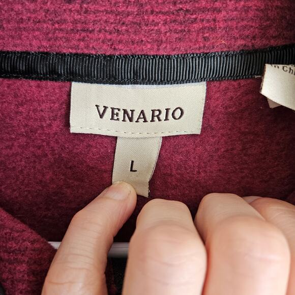 Venario Zip Up Fleece, Cranberry, Sz L - Picture 4 of 6